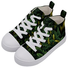 Banana Leaves Kids  Mid-top Canvas Sneakers