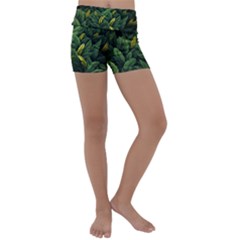 Banana Leaves Kids  Lightweight Velour Yoga Shorts