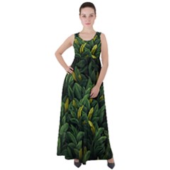 Banana Leaves Empire Waist Velour Maxi Dress