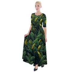 Banana Leaves Half Sleeves Maxi Dress