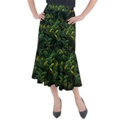 Banana Leaves Midi Mermaid Skirt