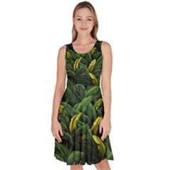 Banana leaves Knee Length Skater Dress With Pockets