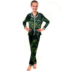 Banana Leaves Kids  Satin Long Sleeve Pajamas Set