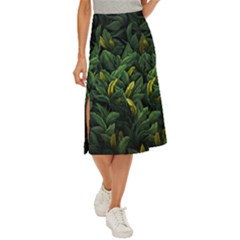 Banana Leaves Midi Panel Skirt