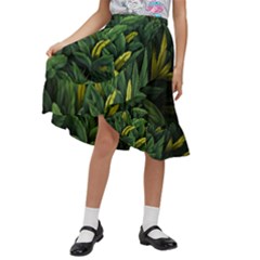Banana Leaves Kids  Ruffle Flared Wrap Midi Skirt