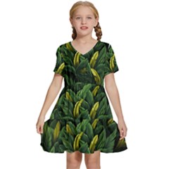 Banana leaves Kids  Short Sleeve Tiered Mini Dress