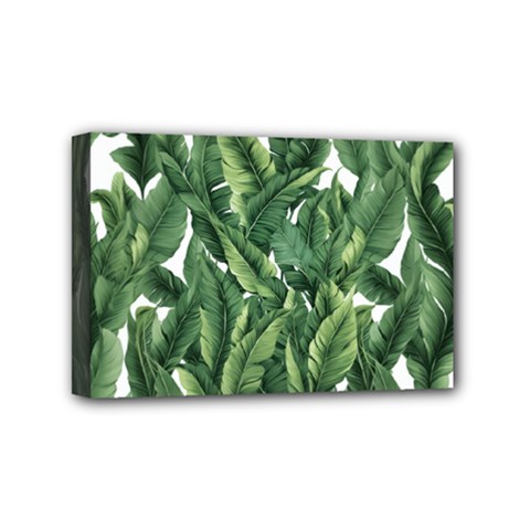 Green Banana Leaves Mini Canvas 6  X 4  (stretched) by goljakoff