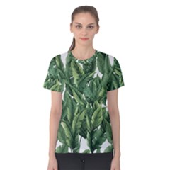 Green Banana Leaves Women s Cotton T-shirt