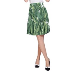 Green Banana Leaves A-line Skirt
