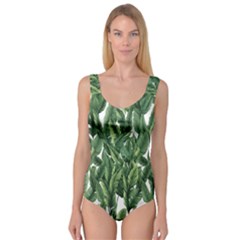 Green Banana Leaves Princess Tank Leotard 