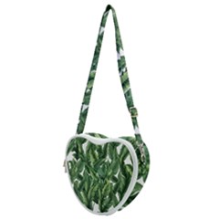 Green banana leaves Heart Shoulder Bag