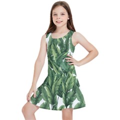 Green Banana Leaves Kids  Lightweight Sleeveless Dress