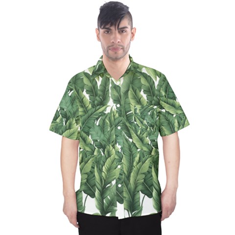 Green Banana Leaves Men s Hawaii Shirt by goljakoff