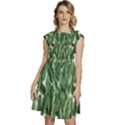 Green banana leaves Cap Sleeve High Waist Dress View1