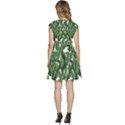 Green banana leaves Cap Sleeve High Waist Dress View4