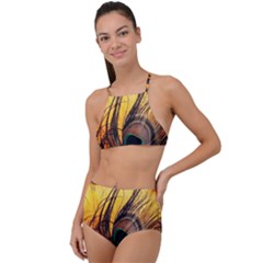 City Light Sky Landmark Painting Halter Tankini Set