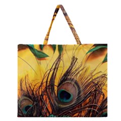 Art Paint Landscape Mountain Zipper Large Tote Bag