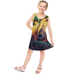 Art Paint Landscape Mountain Kids  Tunic Dress