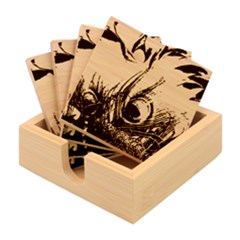 City Light Sky Landmark Painting Bamboo Coaster Set by Cemarart