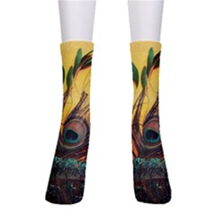 Art Paint Landscape Mountain Crew Socks by Cemarart