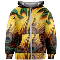 Oceans Stunning Painting Sunset Scenery Wave Paradise Beache Mountains Kids  Zipper Hoodie Without Drawstring by Cemarart