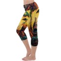 City Lights Sky Landmark Painting Capri Yoga Leggings View2