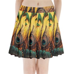 City Lights Sky Landmark Painting Pleated Mini Skirt