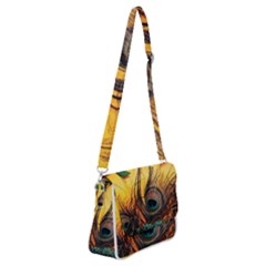 Forest Owl Art Snow Winter Shoulder Bag With Back Zipper by Cemarart