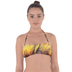 Forest Owl Art Snow Winter Tie Back Bikini Top