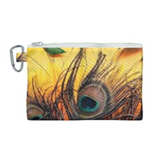 Forest Owl Art Snow Winter Canvas Cosmetic Bag (medium) by Cemarart