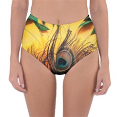 Landscape Bright Scenery Drawing Rivers Blue Lovely Reversible High-waist Bikini Bottoms