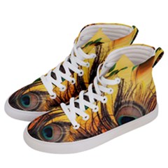 Landscape Bright Scenery Drawing Rivers Blue Lovely Men s Hi-top Skate Sneakers