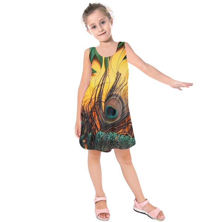 Asian Retro Vintage Art Korea China Japan Kids  Sleeveless Dress