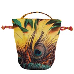 Asian Retro Vintage Art Korea China Japan Drawstring Bucket Bag