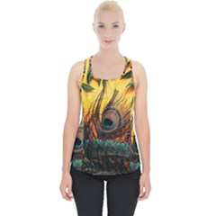 Peacock Feather Native Piece Up Tank Top