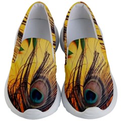 Peacock Feather Native Kids Lightweight Slip Ons by Cemarart