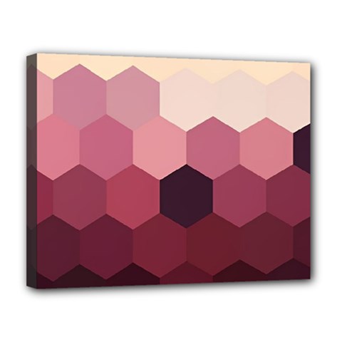 Hexagon Valentine Valentines Canvas 14  X 11  (stretched)