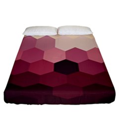 Hexagon Valentine Valentines Fitted Sheet (california King Size) by Grandong