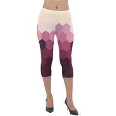 Hexagon Valentine Valentines Lightweight Velour Capri Leggings  by Grandong