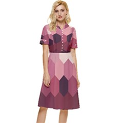 Hexagon Valentine Valentines Button Top Knee Length Dress by Grandong