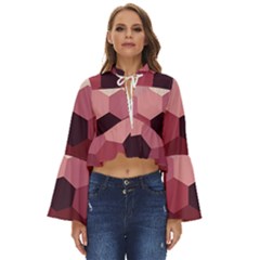Pink Roses Flowers Love Nature Boho Long Bell Sleeve Top by Grandong