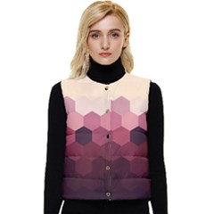 Love Amour Butterfly Colors Flowers Text Women s Button Up Puffer Vest by Grandong