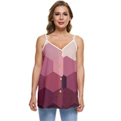 Love Amour Butterfly Colors Flowers Text Casual Spaghetti Strap Chiffon Top by Grandong