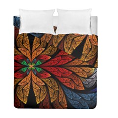 Fractals, Floral Ornaments, Rings Duvet Cover Double Side (full/ Double Size) by nateshop