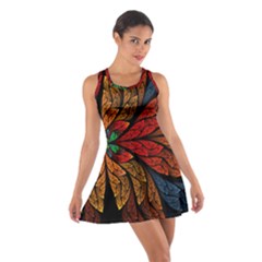 Fractals, Floral Ornaments, Rings Cotton Racerback Dress by nateshop