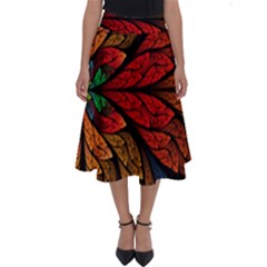 Fractals, Floral Ornaments, Rings Perfect Length Midi Skirt