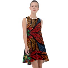 Fractals, Floral Ornaments, Rings Frill Swing Dress by nateshop