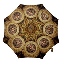 Fractals, Floral Ornaments, Waves Hook Handle Umbrellas (large) by nateshop