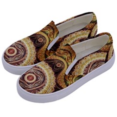 Fractals, Floral Ornaments, Waves Kids  Canvas Slip Ons by nateshop