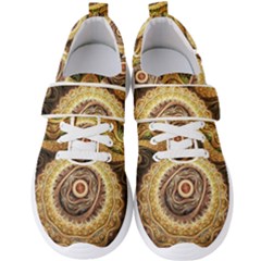 Fractals, Floral Ornaments, Waves Men s Velcro Strap Shoes by nateshop